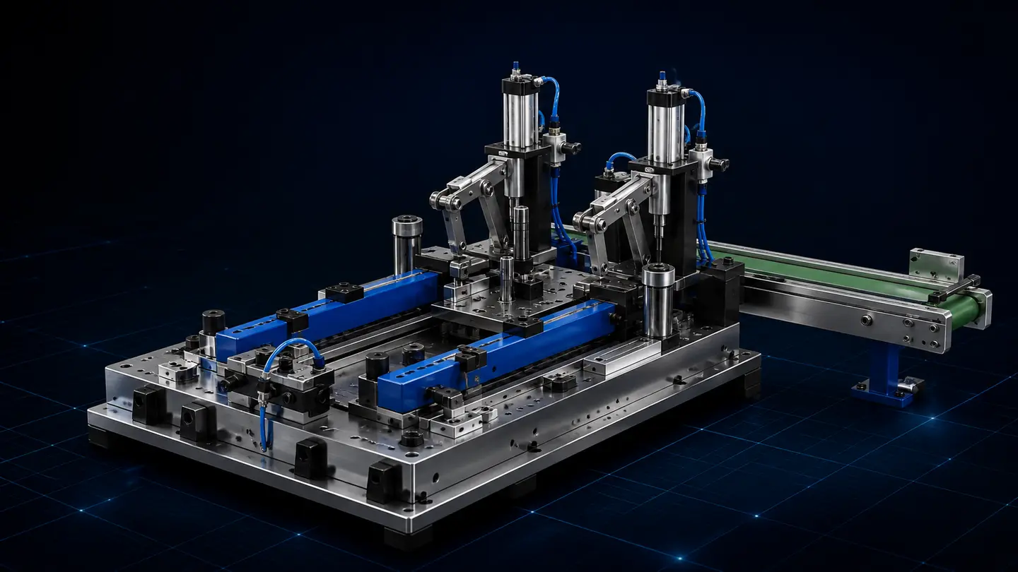 Projeto de dispositivo industrial desenvolvido em modelagem 3D